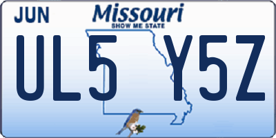 MO license plate UL5Y5Z