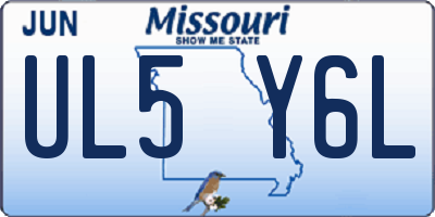 MO license plate UL5Y6L