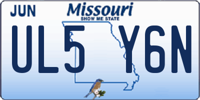 MO license plate UL5Y6N
