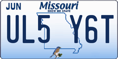 MO license plate UL5Y6T
