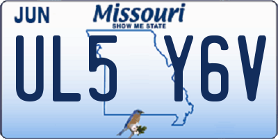 MO license plate UL5Y6V
