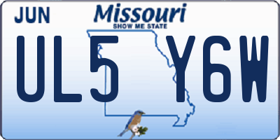 MO license plate UL5Y6W
