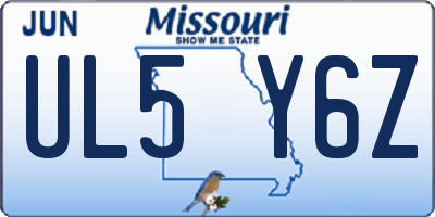 MO license plate UL5Y6Z
