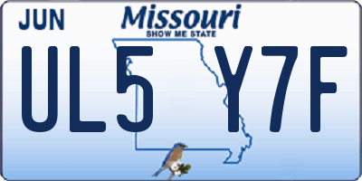 MO license plate UL5Y7F