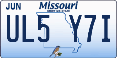 MO license plate UL5Y7I