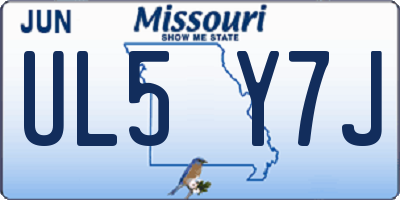 MO license plate UL5Y7J
