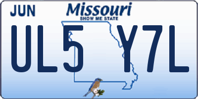 MO license plate UL5Y7L