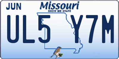 MO license plate UL5Y7M