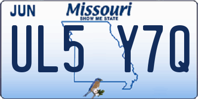 MO license plate UL5Y7Q