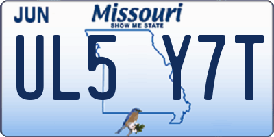 MO license plate UL5Y7T