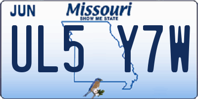 MO license plate UL5Y7W