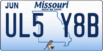 MO license plate UL5Y8B