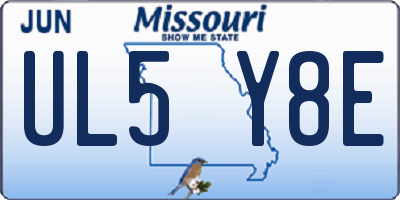 MO license plate UL5Y8E