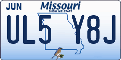 MO license plate UL5Y8J