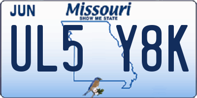MO license plate UL5Y8K