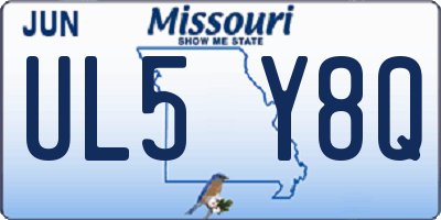 MO license plate UL5Y8Q