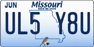 MO license plate UL5Y8U