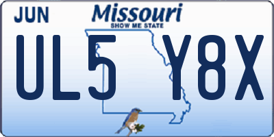 MO license plate UL5Y8X