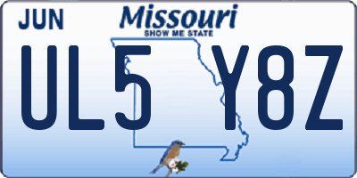 MO license plate UL5Y8Z