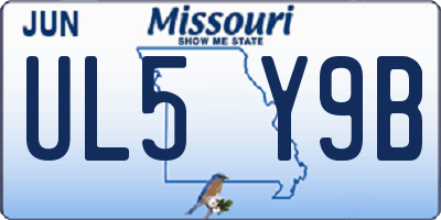 MO license plate UL5Y9B