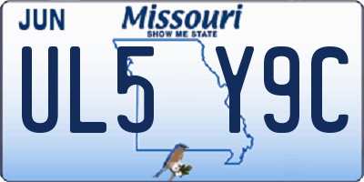 MO license plate UL5Y9C