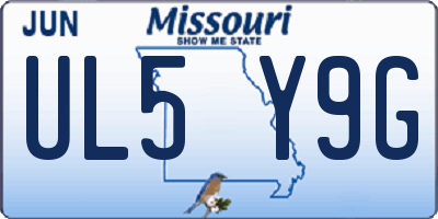 MO license plate UL5Y9G