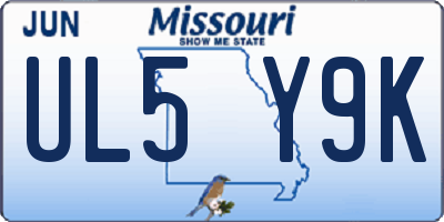 MO license plate UL5Y9K