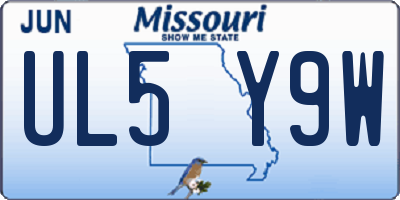 MO license plate UL5Y9W