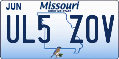 MO license plate UL5Z0V