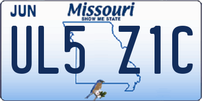 MO license plate UL5Z1C