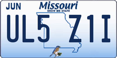 MO license plate UL5Z1I