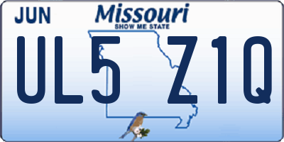 MO license plate UL5Z1Q