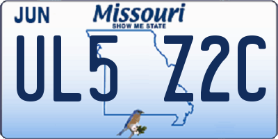 MO license plate UL5Z2C