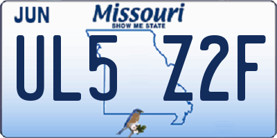 MO license plate UL5Z2F