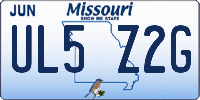 MO license plate UL5Z2G