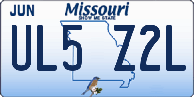 MO license plate UL5Z2L
