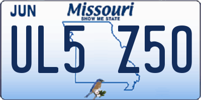 MO license plate UL5Z5O