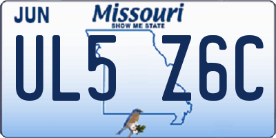 MO license plate UL5Z6C