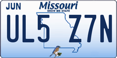 MO license plate UL5Z7N