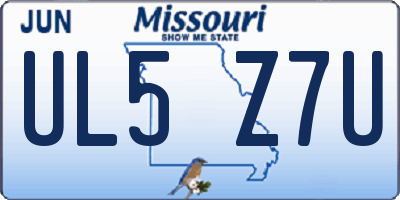 MO license plate UL5Z7U