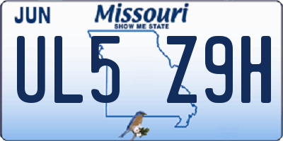 MO license plate UL5Z9H