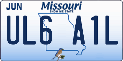 MO license plate UL6A1L