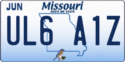 MO license plate UL6A1Z