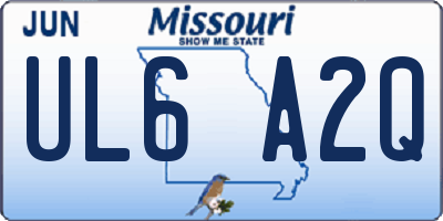 MO license plate UL6A2Q