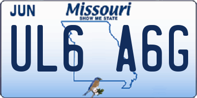 MO license plate UL6A6G