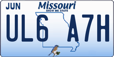 MO license plate UL6A7H