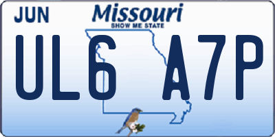 MO license plate UL6A7P