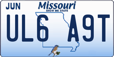 MO license plate UL6A9T