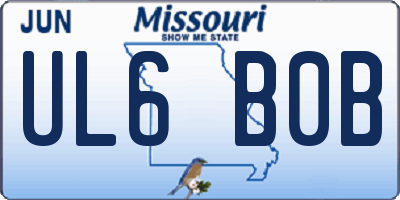 MO license plate UL6B0B