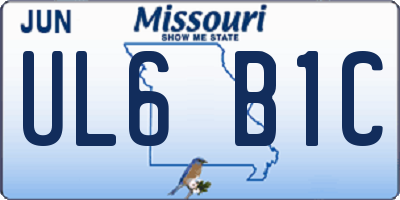 MO license plate UL6B1C